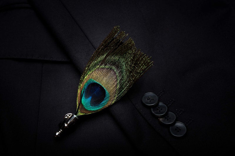 RBOCOTT Leather Feather Handmade Pre-tied Bow tie and Brooch Sets for Men(1) - Image 5